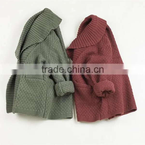 Spring Warm Knitting Sweater For Little Boys Children Thick Knitted Kimono With Button Front photo-2