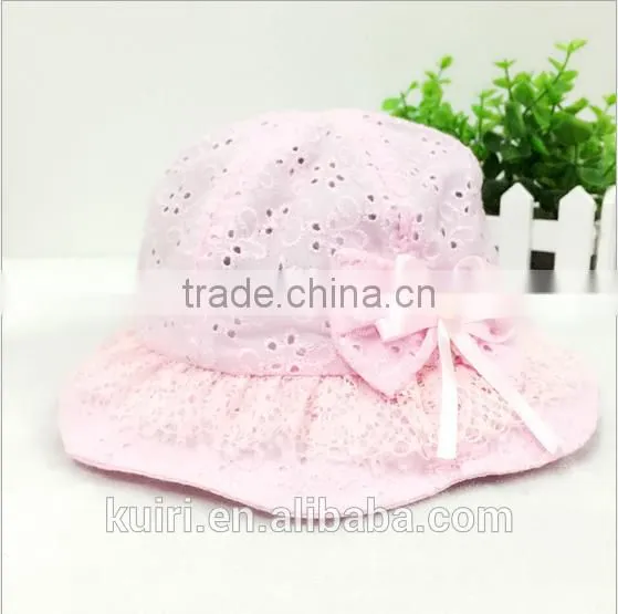 Baby Lace Little Girls Princess Lace Hollow Out Bowknot Kids Sunhat photo-4