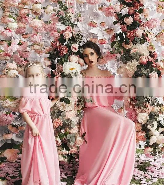 Matching Mother And Me Dresses Family Look Mother And Daughter Dresses Chiffon Maxi Dresses photo-2