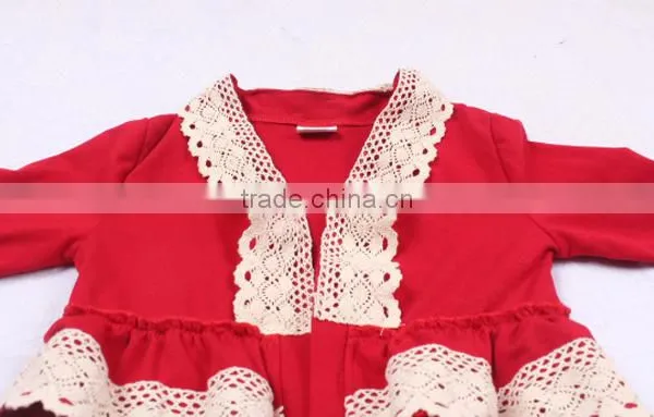 Best Kids Products Ruffle Lace Red Cotton Coat for Children Valentines Day Out Clothing photo-3