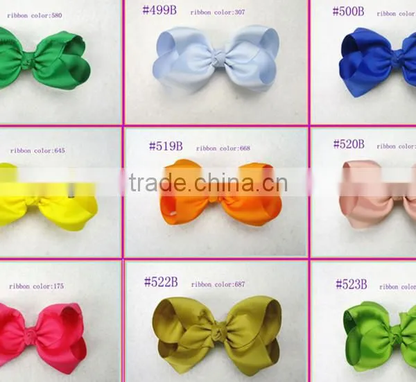 Boutique Hair Bows Girls Baby Alligator Clip Grosgrain Ribbon Headbands Popular Children Tire/hair Clip/hair Bowknot photo-4