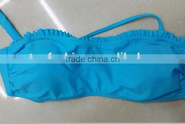 Hot Sale Summer Chevron Swim Ruffle Bandeau Top photo-3