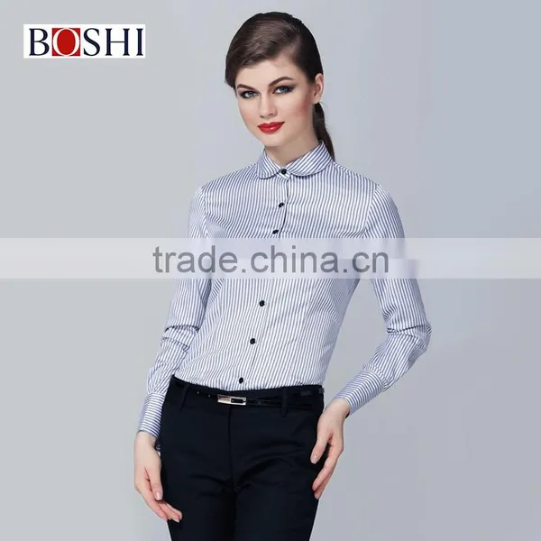 Wholesale Girls Boutique Clothing Of Formal Professional Strip Shirts photo-3