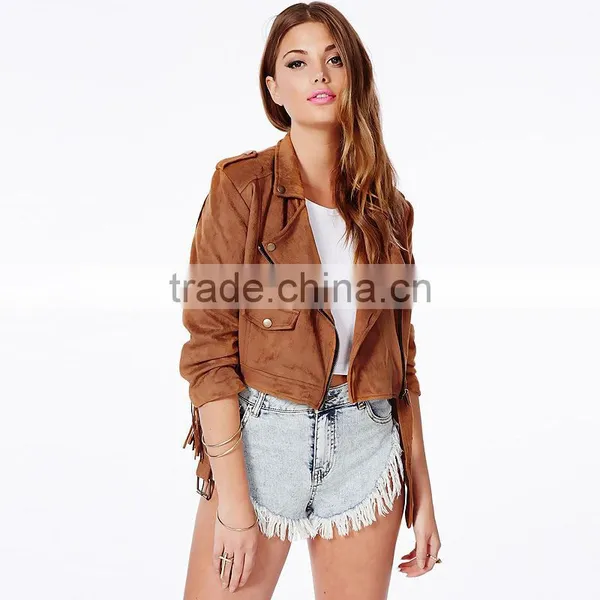 2017 Latest Designs Lady Casual Fashion Women Leather Winter Jacket Women photo-3