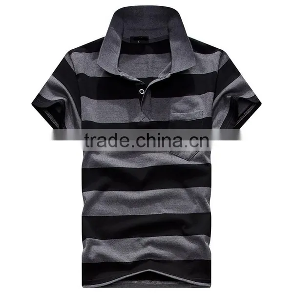 European and American Leisure Lapel Stripes Men's Shirt Collar photo-6