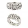 Clear and Generous Silver cz Engagement and Wedding Ring Sets
