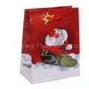 Art Paper Laminated Print Coloured Paper Personalized Christmas Gift Bags With Handles