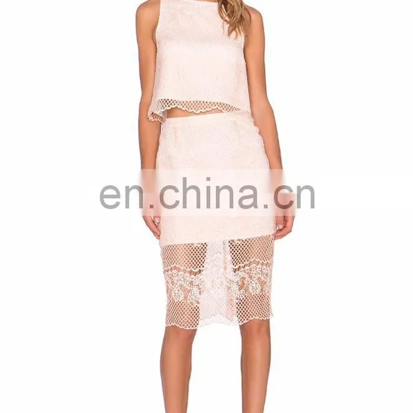 Women Frock Top Lace Overlay With Scalloped Hem Fancy Skirt Top Designs photo-4