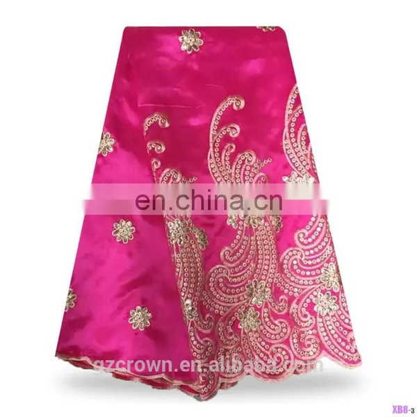 High Quality Raw Silk George Lace Fabric With Sequins Indian Raw Silk George Fabrics S170307002 photo-5