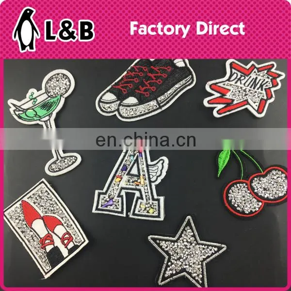 2017 Rhinestone/beads Embroidery Hotfix Applique Star Larges Patches Handmade Iron on Patches photo-6