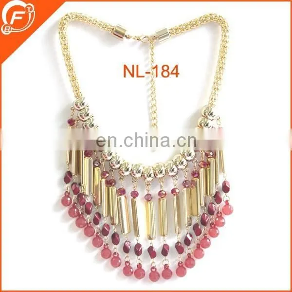 Women Dressing Metal Chain Necklace With Tubes photo-3