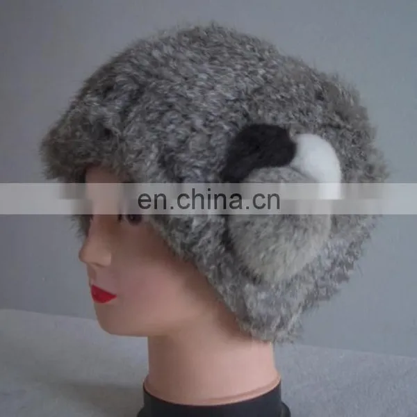 Winter Warm Real Fur Knitting Hats for Girls photo-4