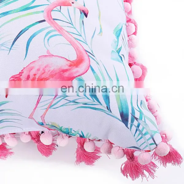 UV Resistance Waterproof Outdoor Pillow With Tassel for Beach and Garden Ins Flamingo Style Outdoor Cushion photo-7