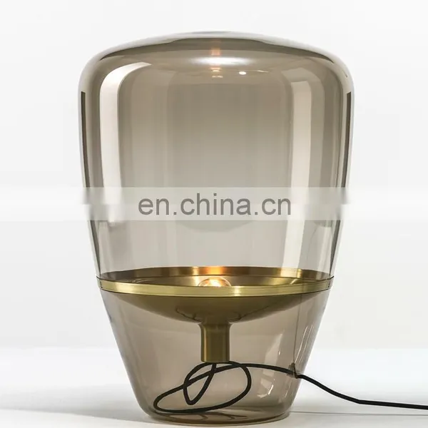 Modern Nordic Decoration Lighting Vintage Hotel Glass Bed Side LED Table Lamp photo-4