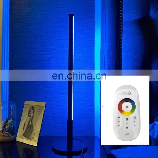 Modern Creative Design Decoration Aluminum Tube Linear LED Table Lamp Colorful Bedside Night Light With Remote Control photo-3