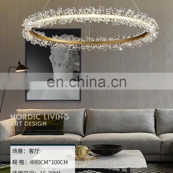 Modern LED Crystal Pendant Lamp Romantic Round Chandelier photo-2
