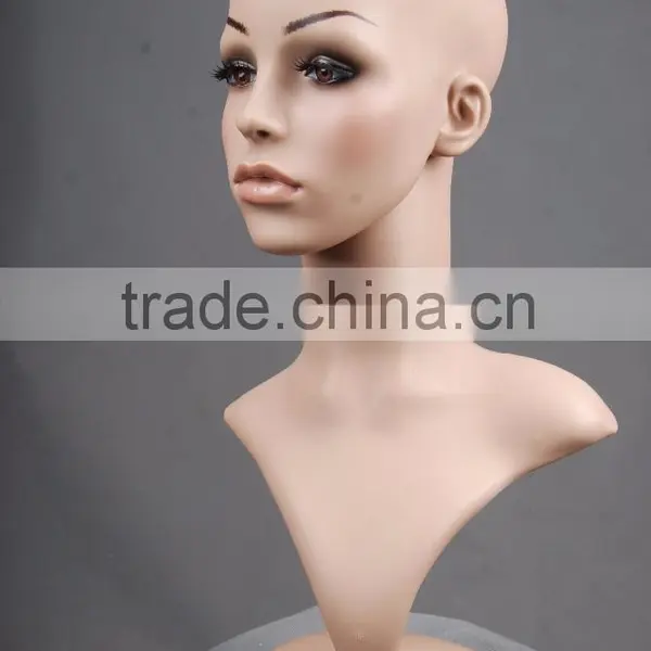 Plastic Head Mannequin Female Realistic Head Model H1051 photo-6