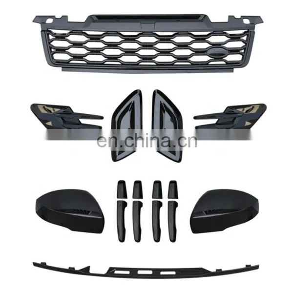 Front Grill Sets Super Black Version Kit Body Kit For RANGE ROVER SPORT 2014-2017 photo-2