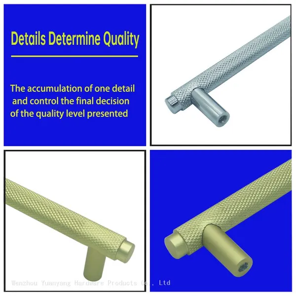 Factory Selling Cabinet Door Knurled Handles Furniture Kitchen Drawer Brass Pull Handle photo-4