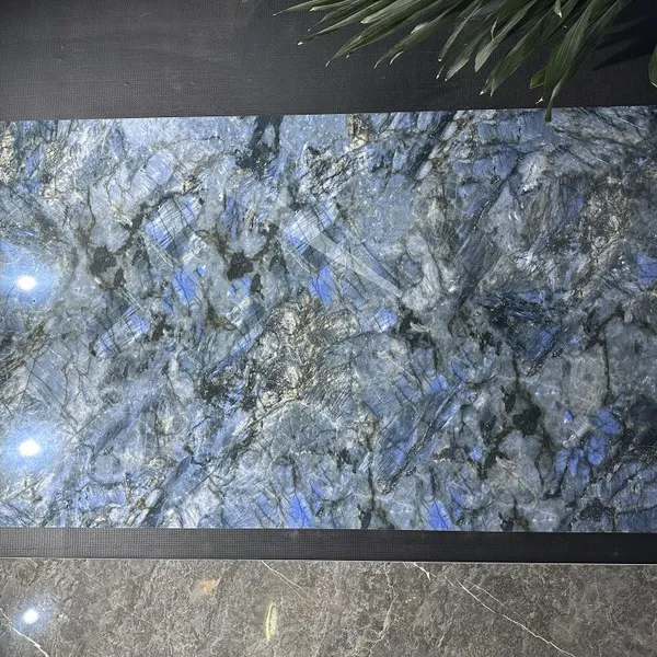 Blue Gemstone Sintered Stone Slabs Blue Jade Sintered Stone Manufacturer photo-2