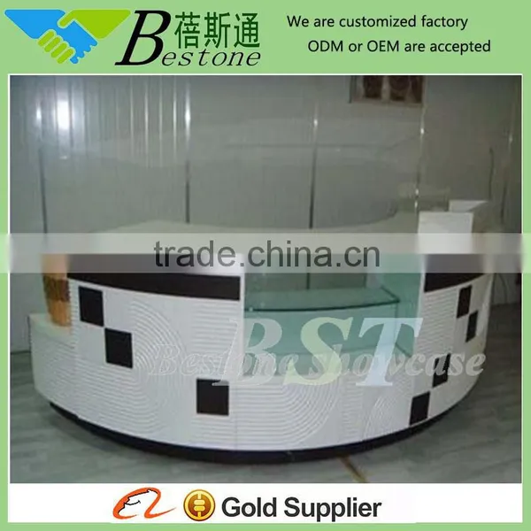 wooden small salon reception desk, 2 person reception desk, reception table                        
                                                Quality Choice