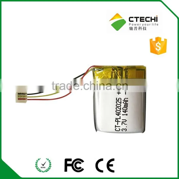 3.7v Nominal Voltage and Li-polymer Battery 402025 140mAh photo-2