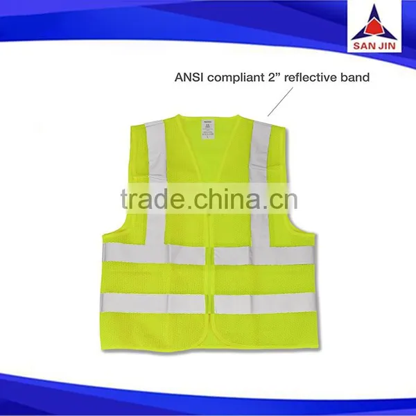 Orange Mesh Police hi Vis Reflective Safety Vest photo-4