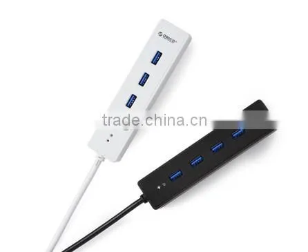 Hot Portable Super Speed 4 Ports USB 3.0 Hub LED Indicator 5Gbps Hot-swap Black