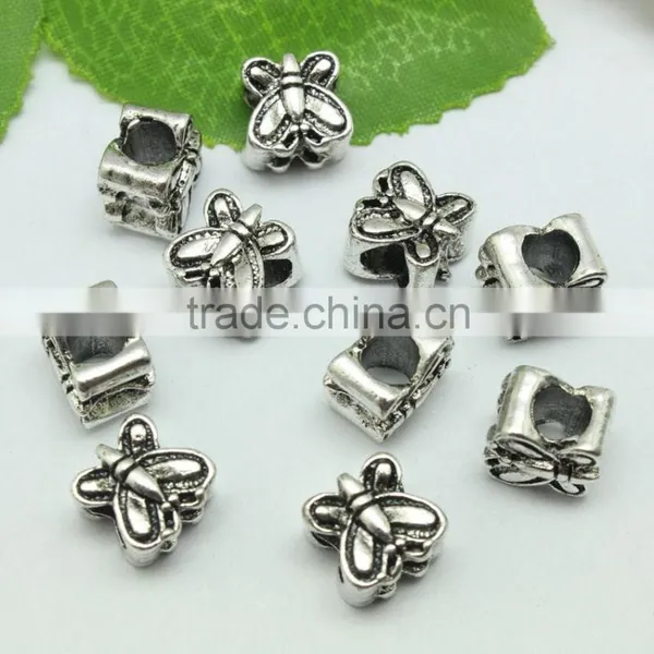 Wholesale Pdora Archaized Anti-silver Butterfly Shape Hole Beads, DIY Bracelets Hole Beads Accessories photo-5