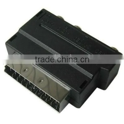 Black RGB Scart Male to S Video and 3 RCA Audio Adaptor photo-2
