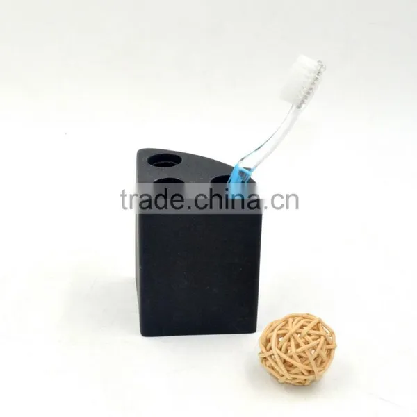 Black Polyresin Sandstone Bathroom Accessories Set photo-5