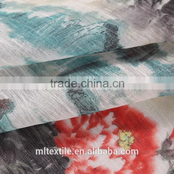 High Quality 100% Polyester Snowflake Printed Organza Fabric For Curtain Fabric photo-2