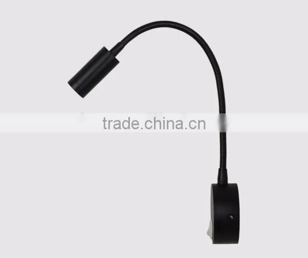 3W LED Wall Mount Light for Hotel Bedside Reading Lamp With Flexible Gooseneck On/off Switch Quality Choice photo-4