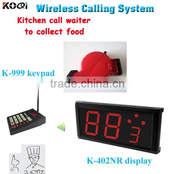 Queue call display system simple ticket dispenser with numerical keypad and monitor wireless paging