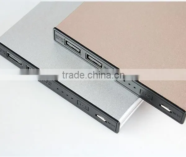 AWC834 2a Charger 12mm Ultrathin 20000mah Metal Dull Polish 2 Power Bank Charger Usb photo-3