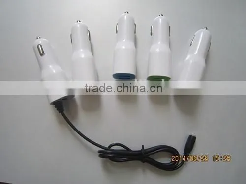 2015 New Design High Quality Factory Prices Rubber Oil Coated Dual Usb Car Charger for Iphone 5 5s, USB Cable Charger photo-3