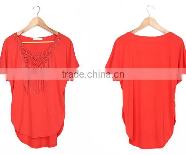 Ladies Bulk Wholesale T Shirts 100% Rayon Made by China T Shirt Factory photo-6
