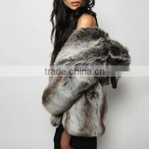 New Arrival Latest Coat Design for Women Wear Vintage Wolf Faux Fur Coat Quality Choice photo-6