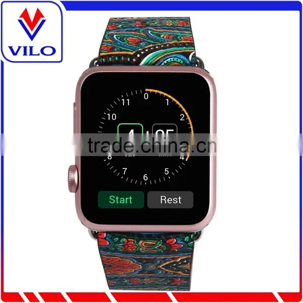 Wholesale Genuine Leather Watch Strap Wrist Band With Metal Clasp for Apple Watch photo-4