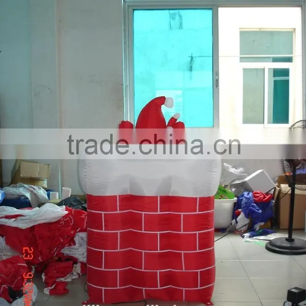 Inflatable Christmas Decoration Santa in Chimney With up and Down Movement photo-2