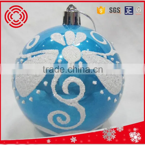 2016 Pearl Light White Hand Painting Christmas Ball With 4pcs Diamonds photo-3