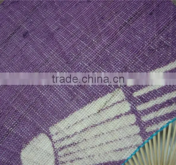 Printed Ramie& Bamboo Round Handmade Fan photo-2