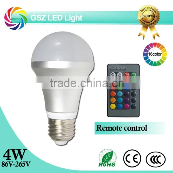 E27 4W Multi Color RGB LED Lights Changeable Color Bulb photo-3