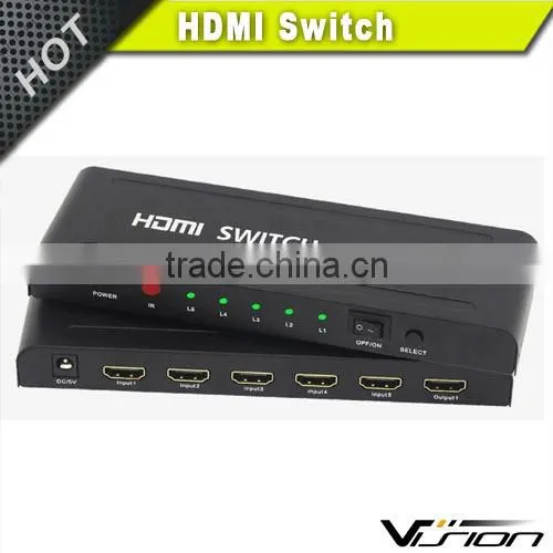 2016 Hottest Premium 1080p 5 Port Hdmi Switch in Black photo-3