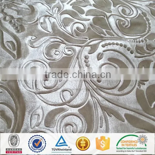 2015 New Design 3D Embossed Sofa/Car Upholstery Fabric French Velvet /Velour photo-2