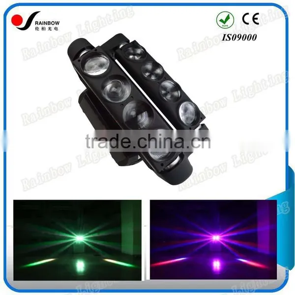 Newest Designs Pro Disco LED Beam Moving Head Spider Light 8PCS 12W RGBW 4in1