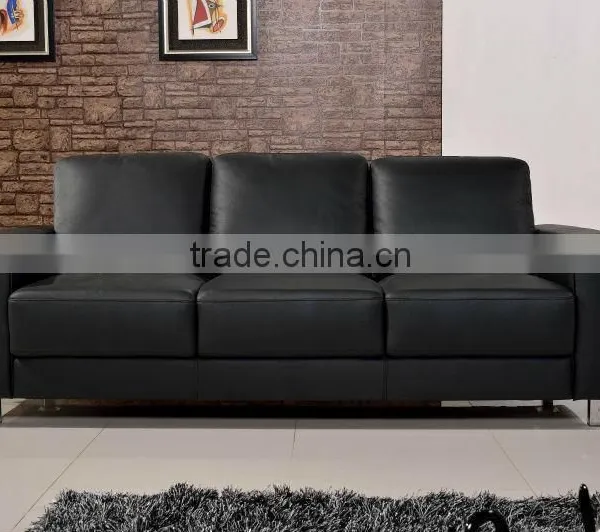Chinese Home Furniture Black Leather Sectional Sofa Low Price photo-6