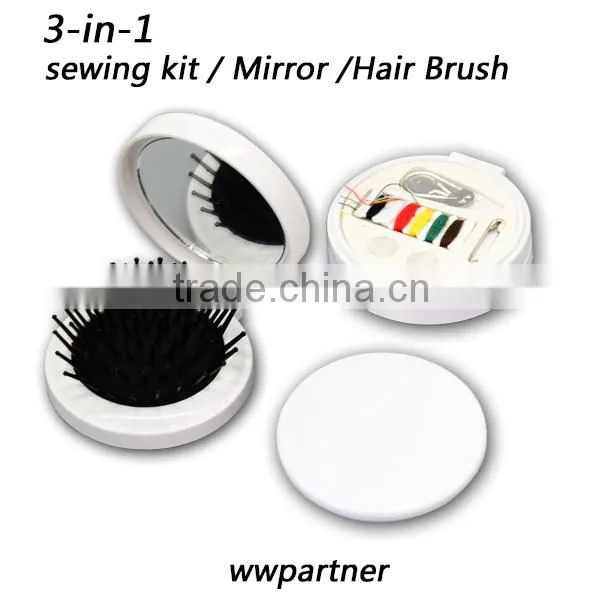 Airline Travel Kit with Comb Mirror and Sewing Kit