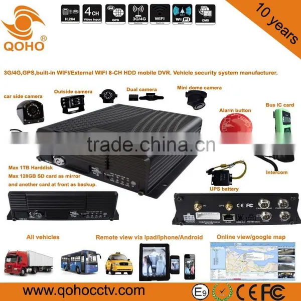 Vehicle 4G Mobile DVR 2TB HDD/SSD With UPS, Alarm Button,4ch Mobile Dvr