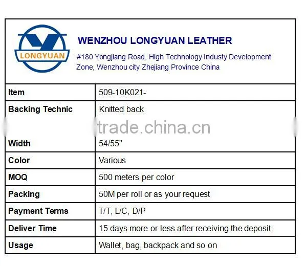 Leather for Wallet Material PU for Backpack photo-6